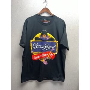 Vintage Crown Royal Shirt Country Music Tour Concert 1995 95 Black Tee 90s XL